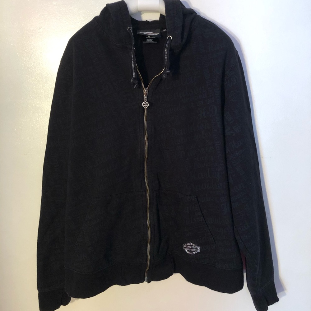 Harley Davidson zipper hoodie with bling..
